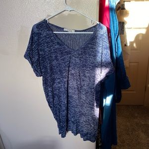 blue washed pattern shirt